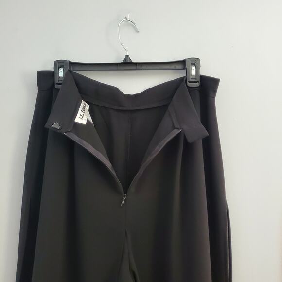 J.S. Edward Black Lightweight Sheer Panel Wide Leg Pants Size 14 - Picture 5 of 10